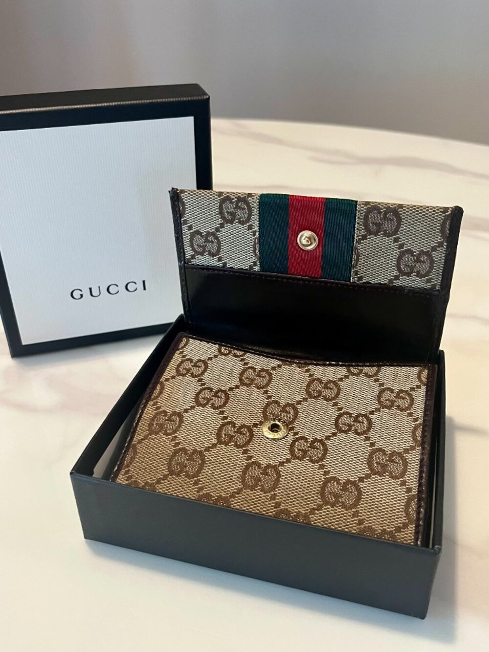 Authentic Vintage Gucci Ophidia GG Canvas Wallet + Box - Picture 5 of 15
